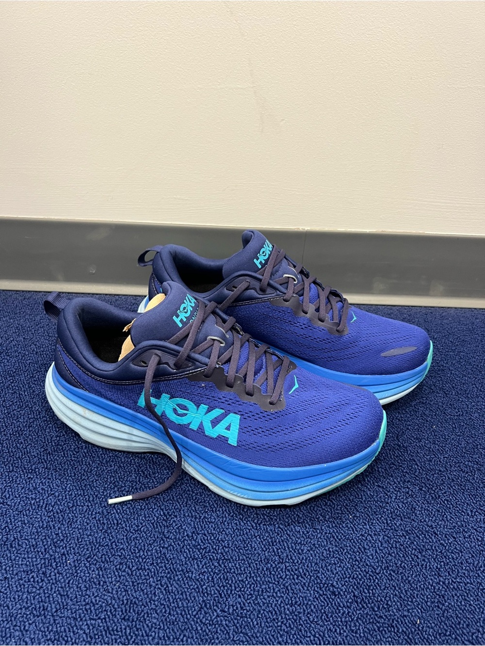 Hoka Men's Navy & Teal Cushion Running Shoes | US M 11D